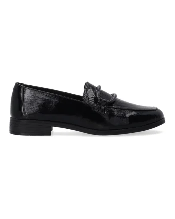 Pantofi loafer din piele lacuita, Negru