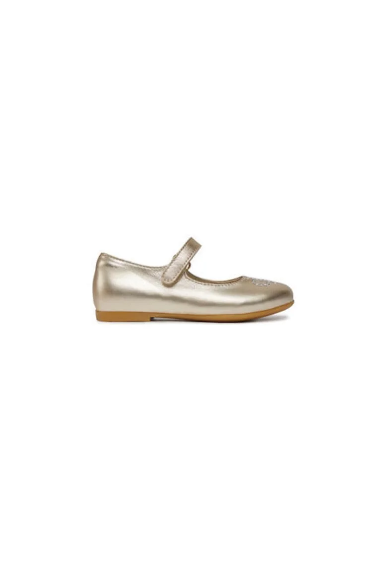 Pantofi pentru fete,  303743673, piele naturala, auriu