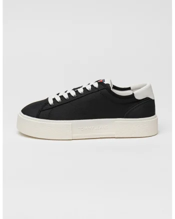 Pantofi sport flatform din panza, Negru