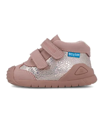 Pantofi sport mid-cut cu velcro, Roz prafuit/Argintiu