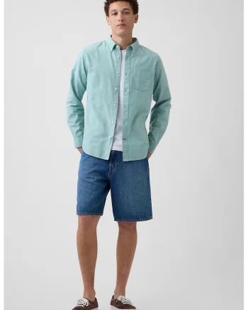 Camasa regular-fit cu guler Oxford, Verde menta