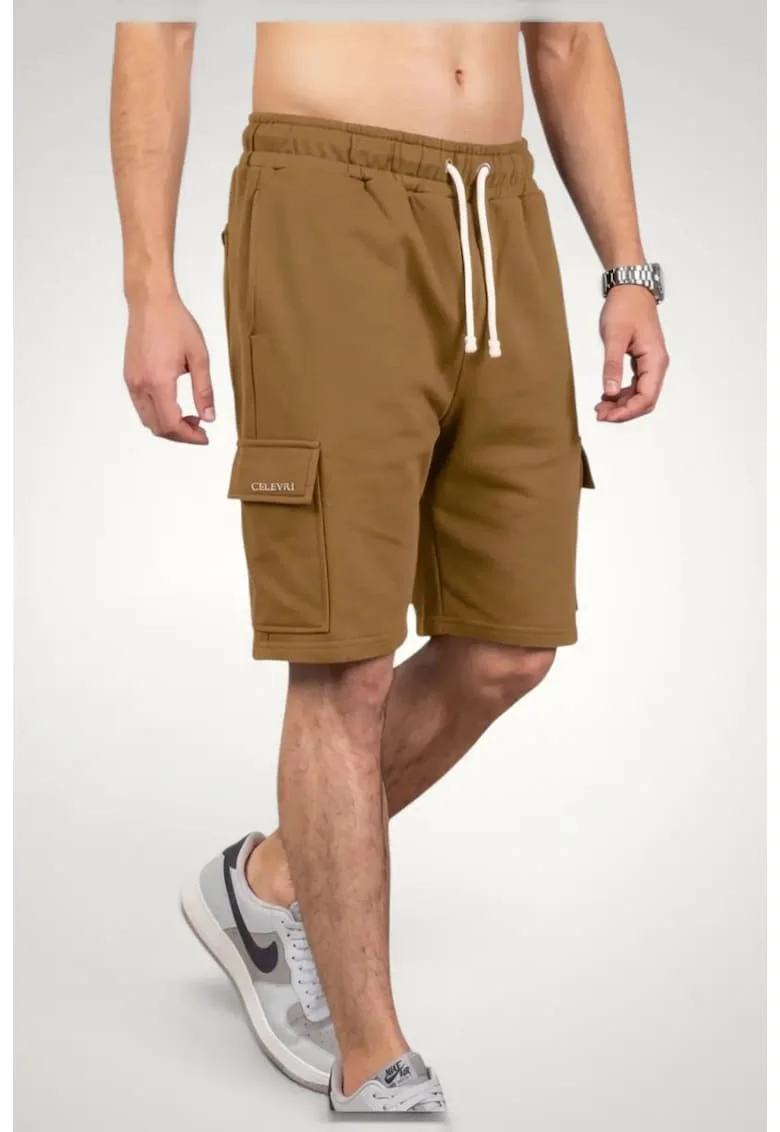 Pantaloni scurti Cargo pentru Barbati din Bumbac premium, Maro