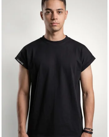 Tricou barbati cu maneca scurta din bumbac premium, Negru
