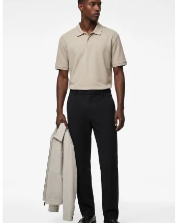 Tricou polo de bumbac, Bej