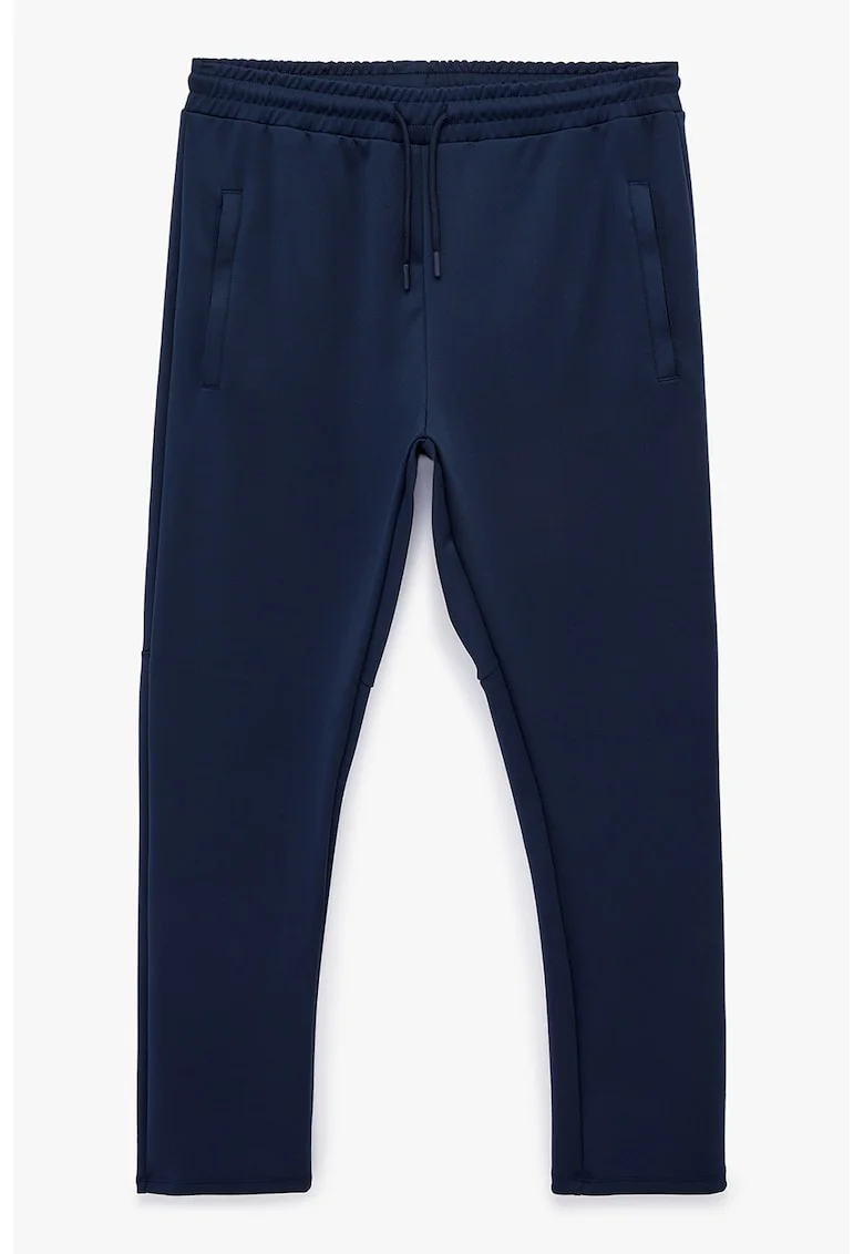 Pantaloni de trening cu snur si buzunare oblice, Bleumarin