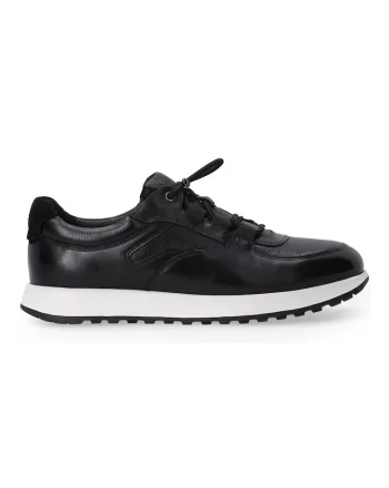 Pantofi sport din piele, cu sireturi elastice