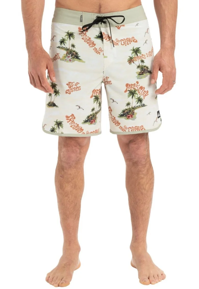 Pantaloni scurti de baie, cu imprimeu tropical Surfsilk Scallop