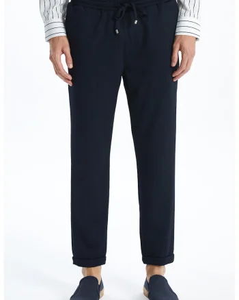 Pantaloni conici cu talie elastica, Negru