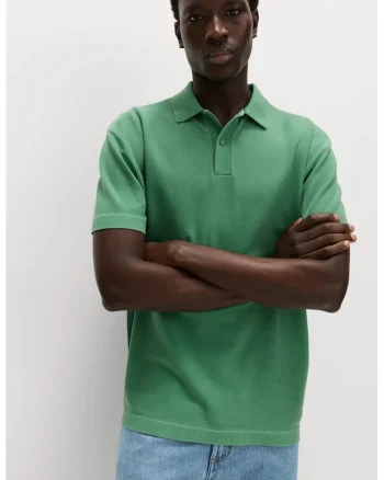 Tricou polo lejer din bumbac, Verde