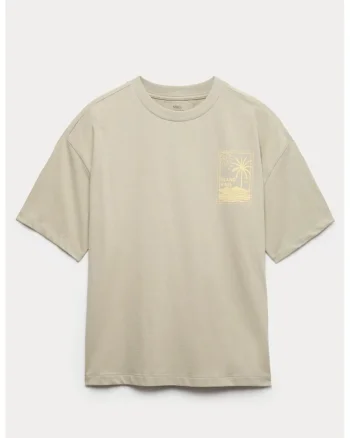 Tricou de bumbac cu decolteu pe partea din spate, Grej