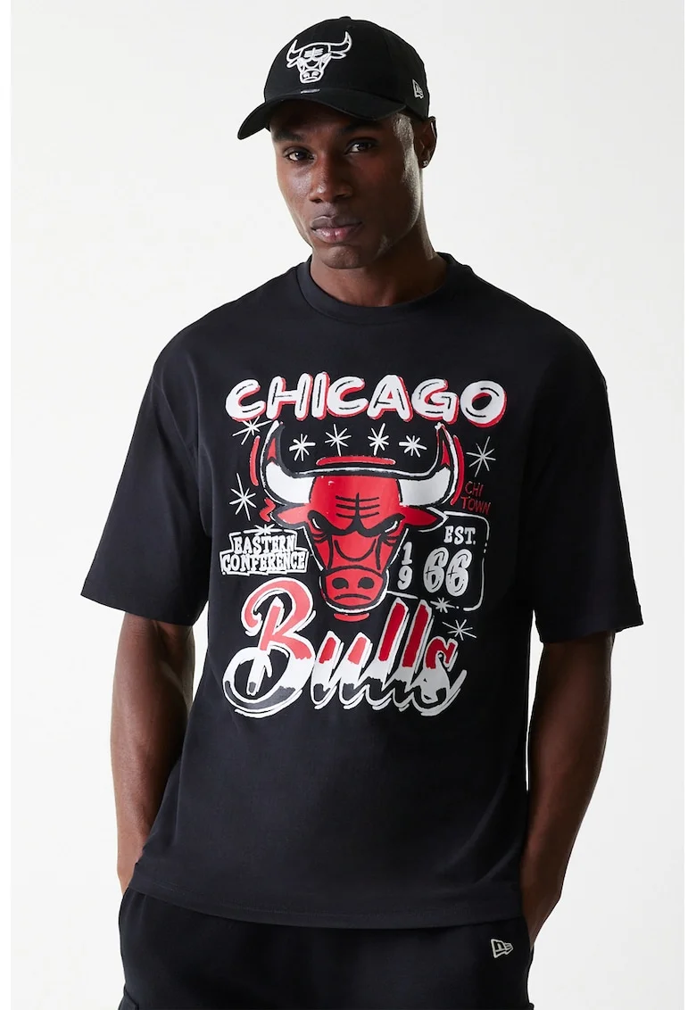 Tricou cu imprimeu grafic Chicago Bulls, Rosu/Negru