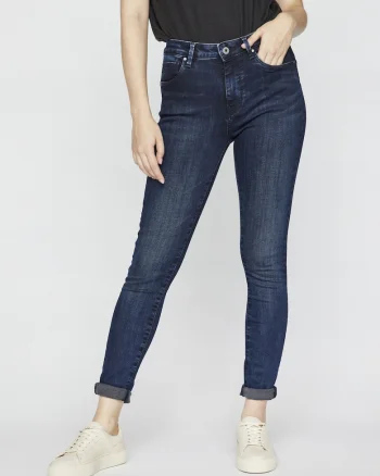 Blugi lungi skinny cu buzunare, din bumbac,