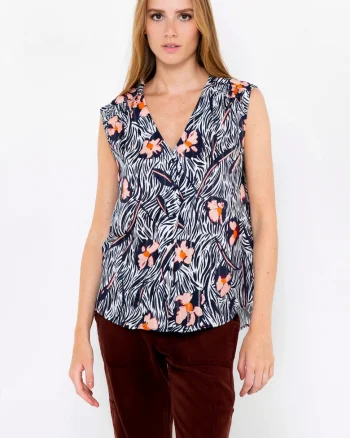 Bluza cu nasturi si imprimeu floral