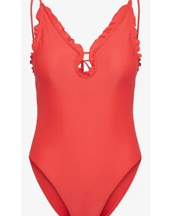 Costum de baie intreg cu decolteu in V,