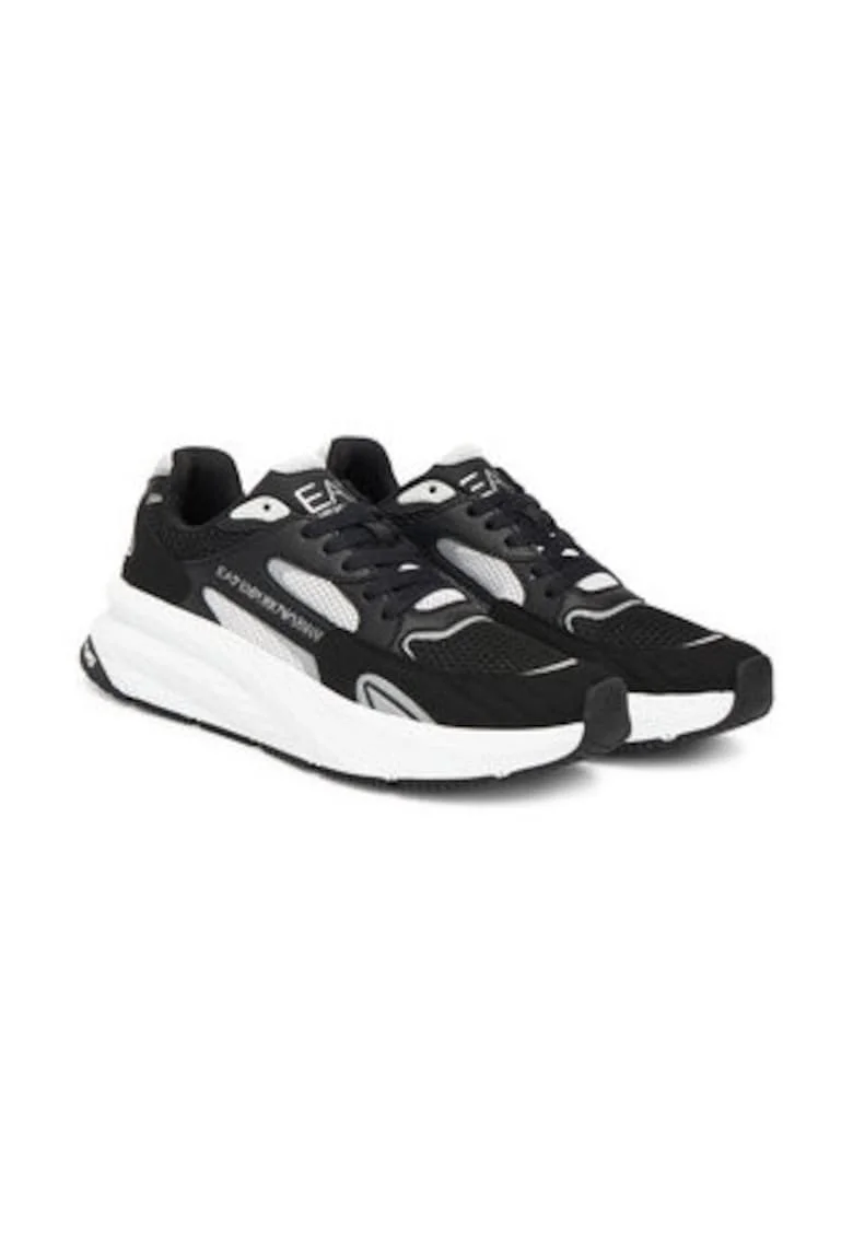 Tenisi barbati, Emporio Armani  alb/negru, piele ecologica