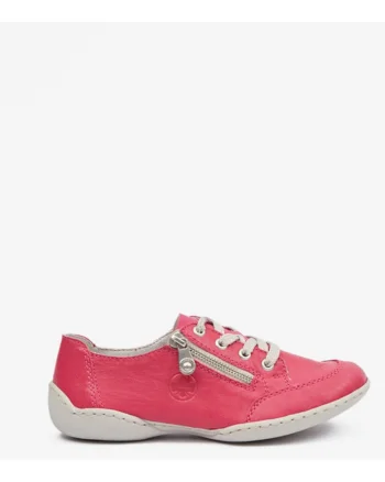 Pantofi sport din piele cu fermoar lateral,