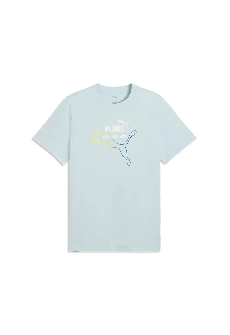 Tricou din bumbac cu imprimeu logo, Alb/Galben/Albastru royal/Albastru glaciar