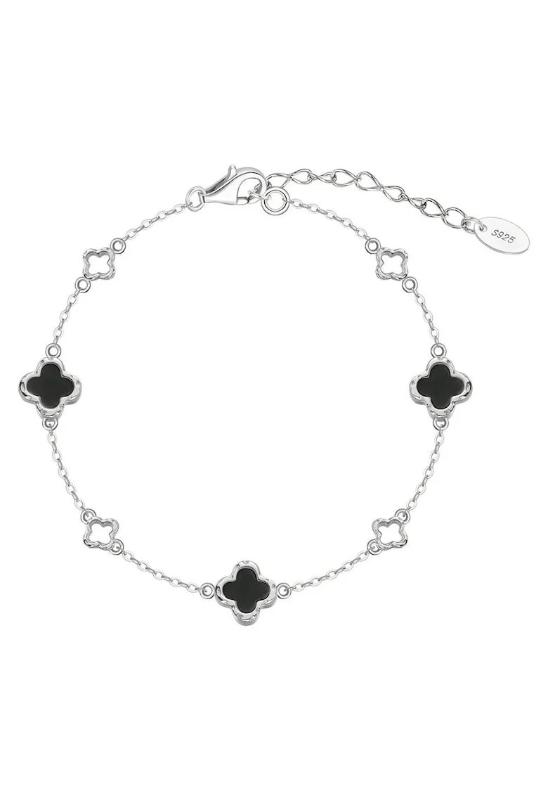 Bijuterii Clover cu Trifoi, Argint 925, pentru femei,, Argintiu | Negru