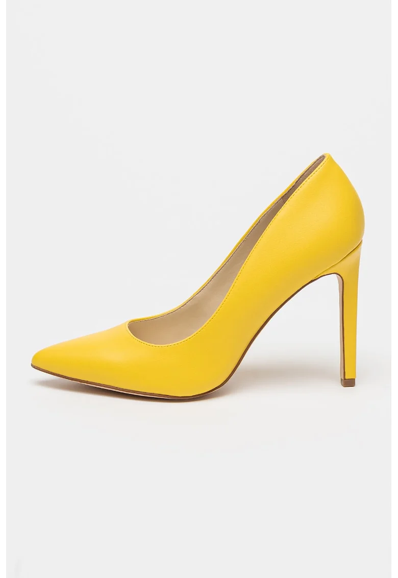 Pantofi cu varf ascutit si toc stiletto Tatiana, Galben