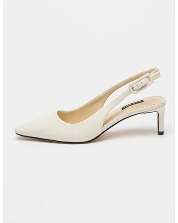 Pantofi slingback Yurri, Alb murdar