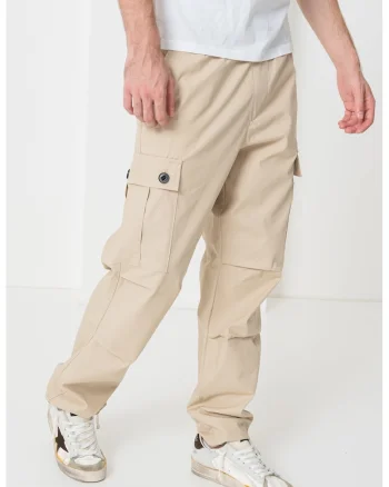 Pantaloni cargo de bumbac Garlo, Maro nisip