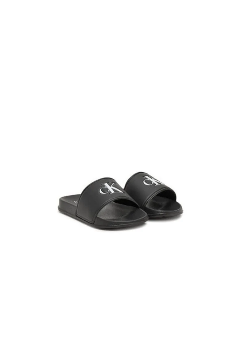 Papuci fete,  piele ecologica, negru,