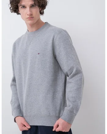 Bluza de trening regular fit cu decolteu la baza gatului, Gri deschis melange