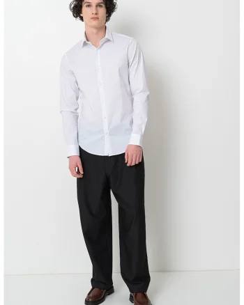 Camasa slim fit, Alb/Albastru deschis
