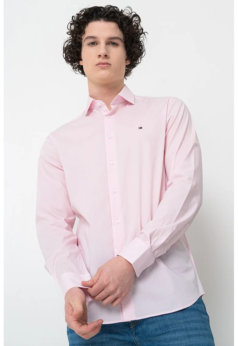 Camasa slim fit din amestec de bumbac, Roz deschis