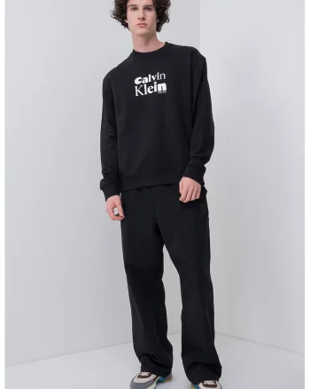 Bluza de trening cu imprimeu logo, Alb/Negru