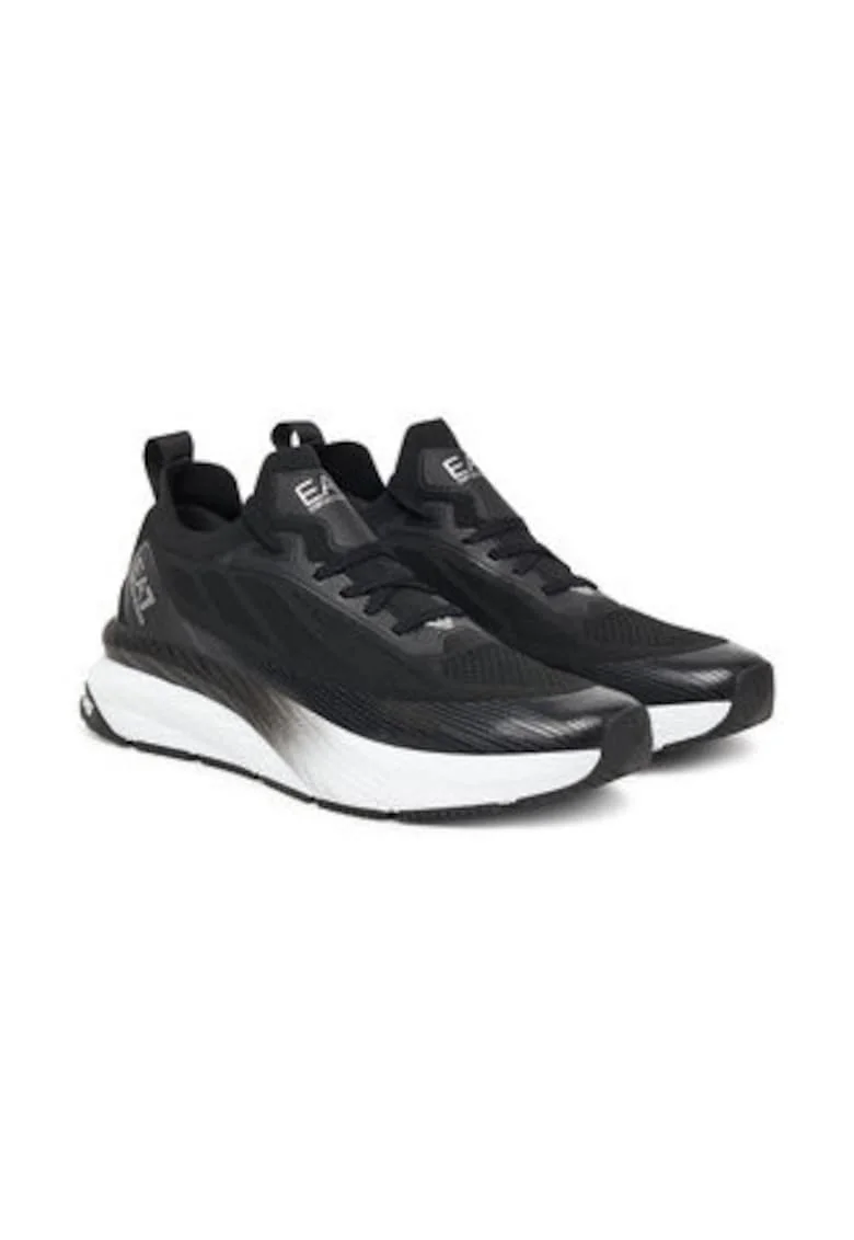 Tenisi barbati, Emporio Armani  textil, negru/alb
