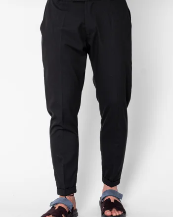 Pantaloni lung cu tiv intors Black