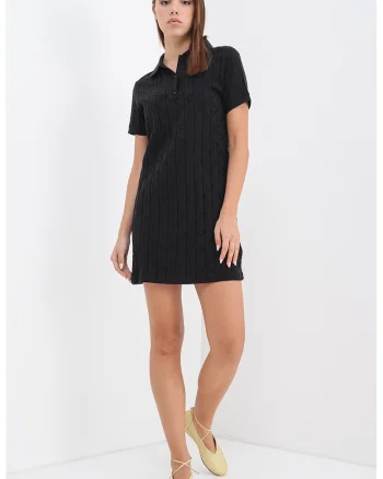 Rochie-tricou polo mini, Negru