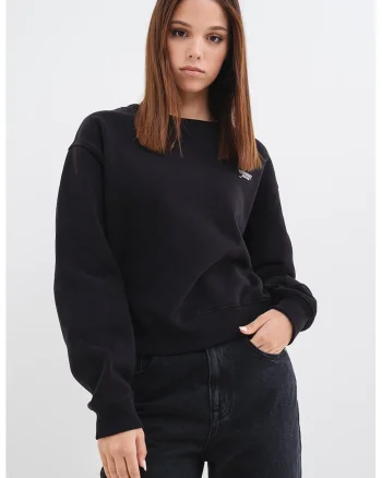 Bluza de trening lejera cu decolteu la baza gatului, Negru/Argintiu