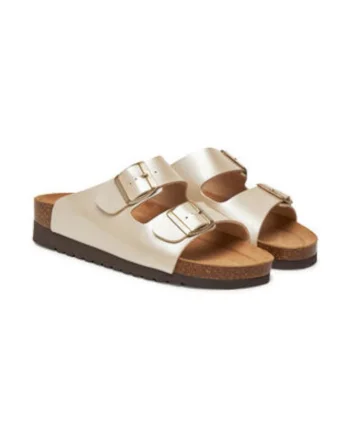 Papuci dama, Grunland, piele ecologica, auriu
