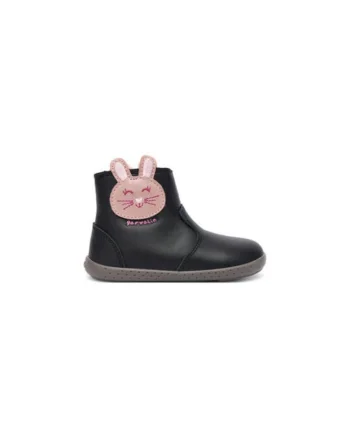 Ghete pentru fete,  305467409, piele naturala, negru/roz