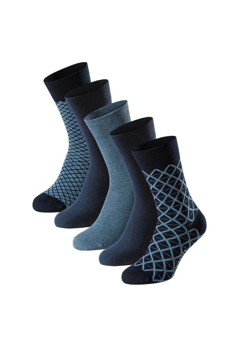 Set de sosete lungi Bluebird - 5 perechi, Albastru petrol/Bleumarin