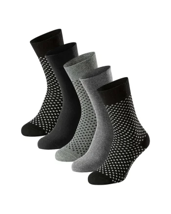 Set de sosete lungi Bluebird - 5 perechi, Negru/Gri melange