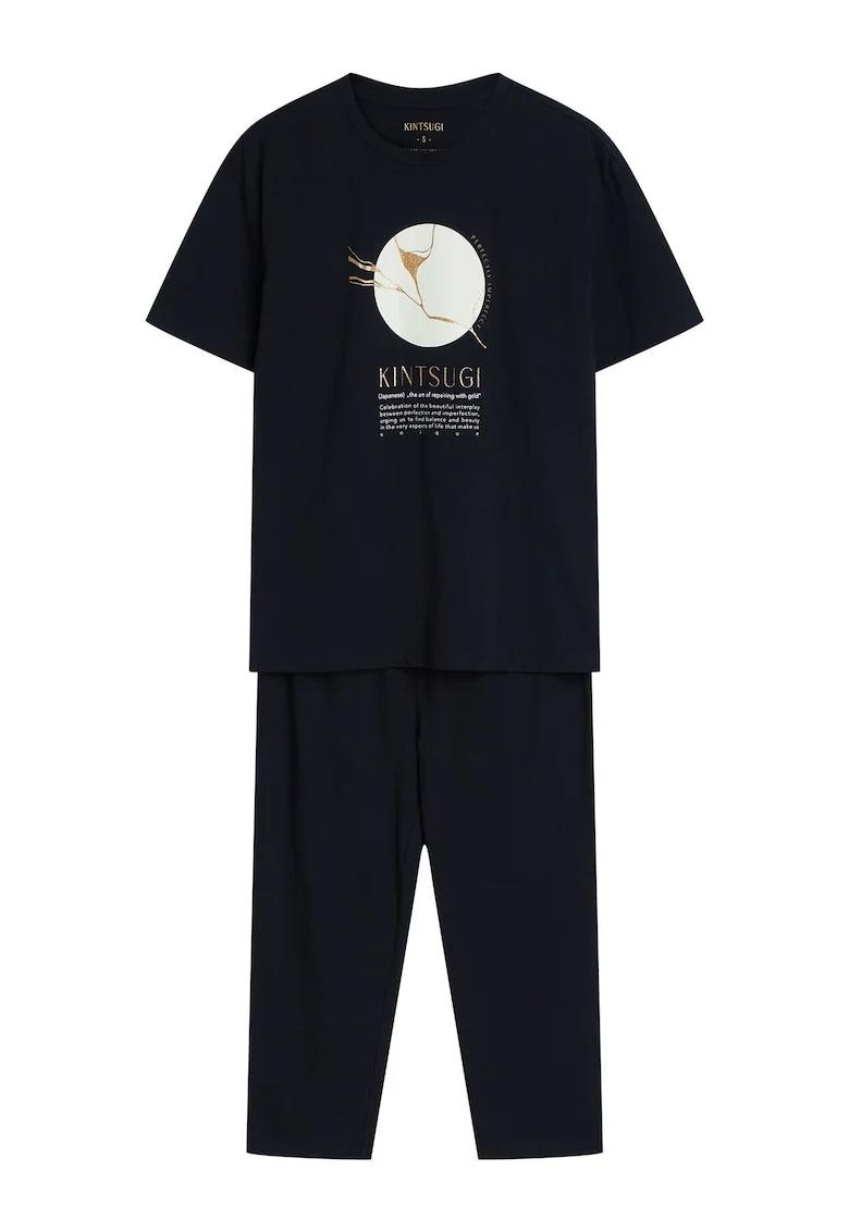 Pijama dama Dairoku,  Bumbac, Negru
