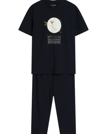 Pijama dama Dairoku,  Bumbac, Negru