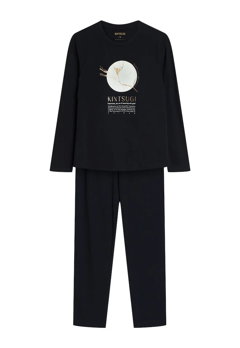 Pijama dama Dairoku,  Negru, Bumbac