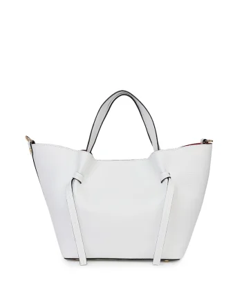Geanta shopper din piele naturala Veronica, Alb