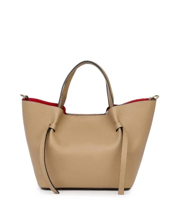 Geanta shopper din piele naturala Veronica, Bej
