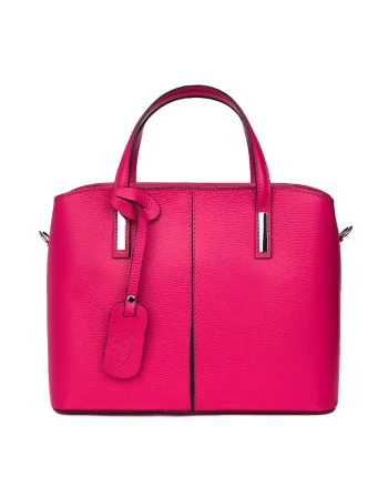 Geanta dama din piele naturala Gianna gri, Fucsia