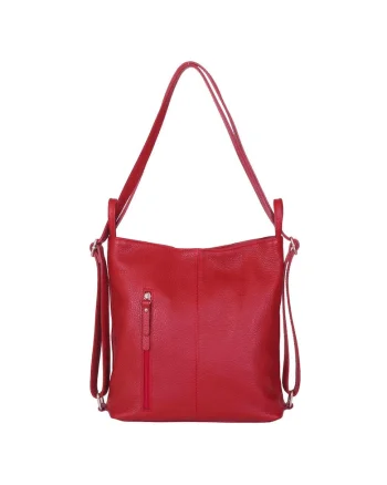 Geanta rucsac 2-in-1 din piele naturala Alesandra, Rosu