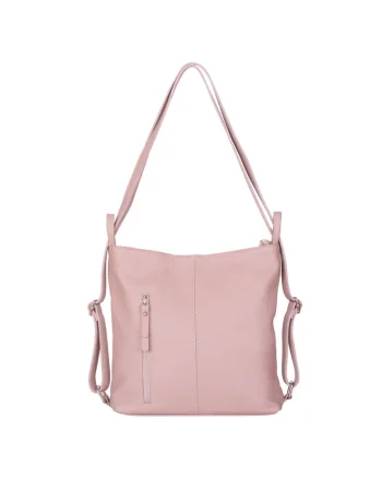 Geanta rucsac 2-in-1 din piele naturala Alesandra, Roz