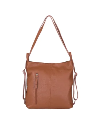 Geanta rucsac 2-in-1 din piele naturala Alesandra, Maro