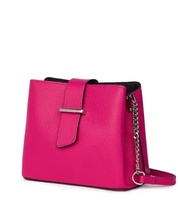 Mini poseta dama din piele Avery, Fucsia