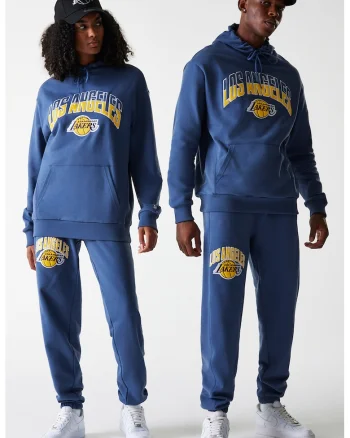 Pantaloni de trening unisex LA Lakers, Albastru pastel/Galben