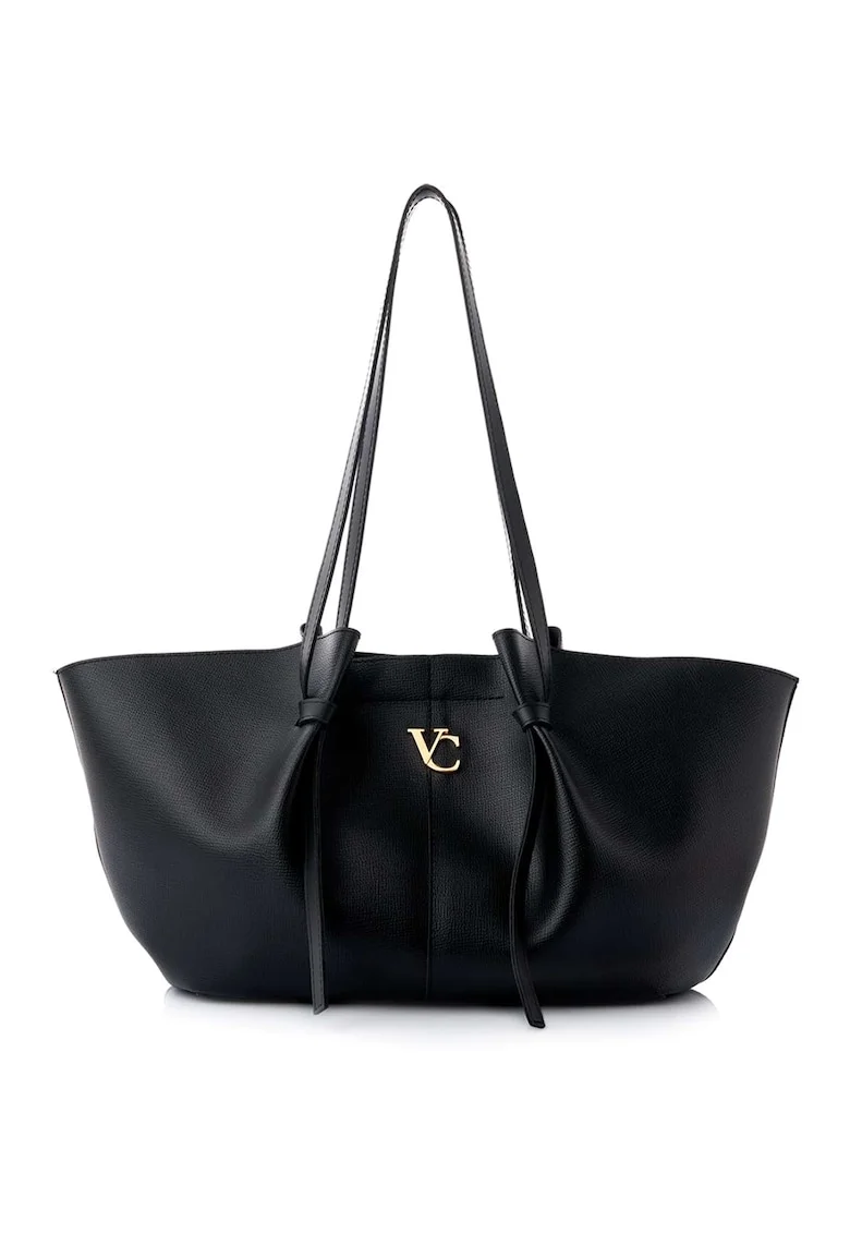 Geanta shopper din piele ecologica, Negru